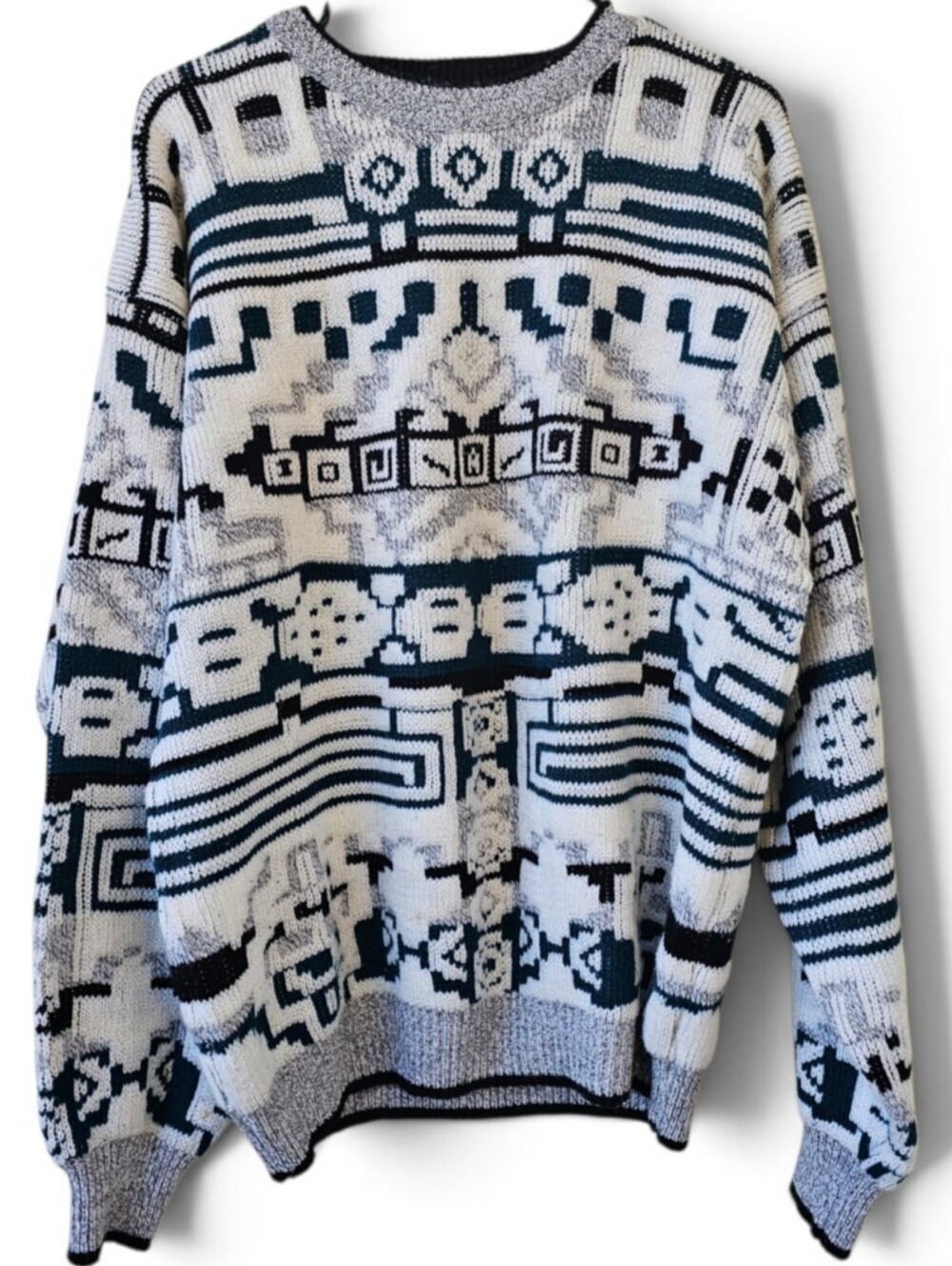 Vintage Expressions Grandpa Dad- Core 80s 90s Aztec Crewneck Sweater Size L